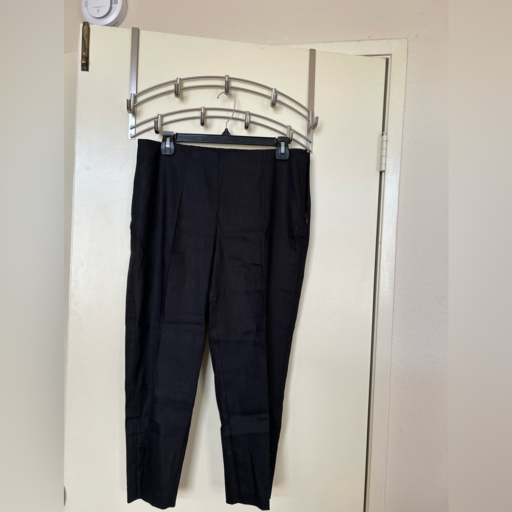 New with Tags! J. Jill Linen Stretch Black Cropped Pant- Size Medium Petite